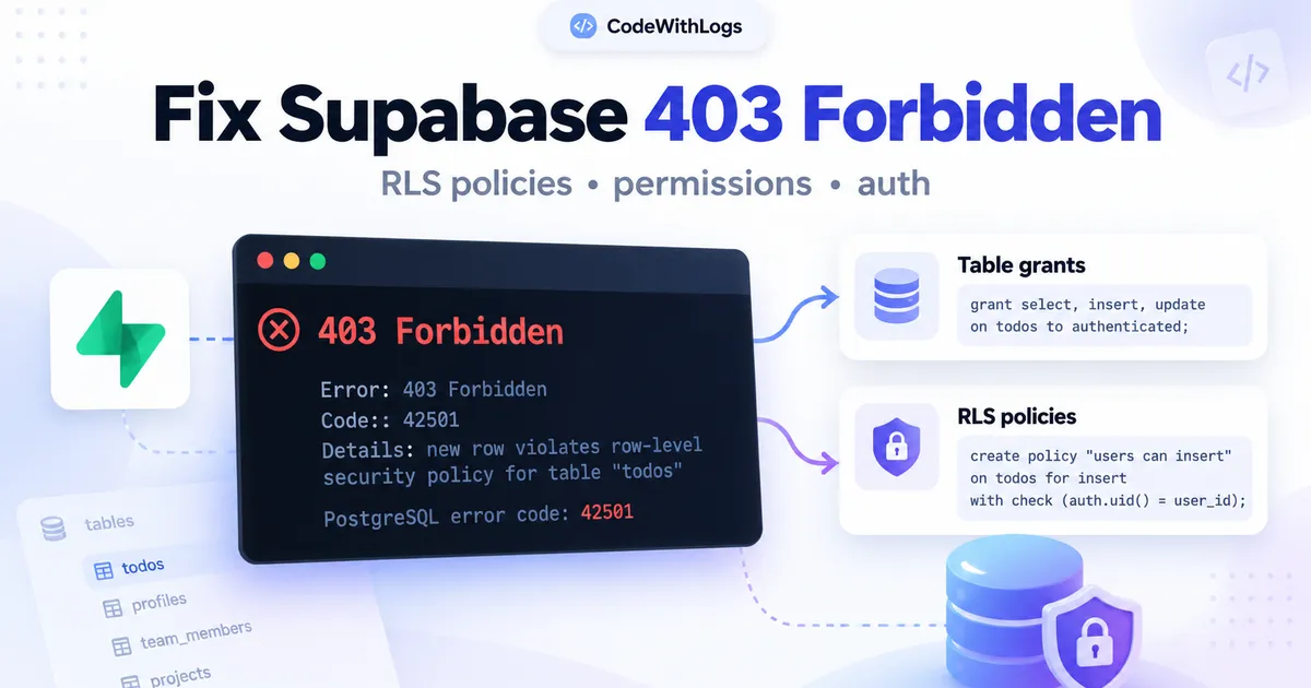 How to Fix Supabase 403 Forbidden Errors